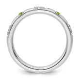 14k White Gold Stackable Expressions Peridot and Diamond Ring